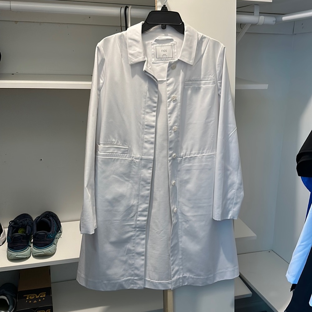FIGS womens long lab coat size medium